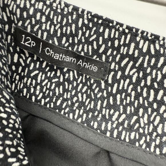 Talbots Chatham Ankle Pants size 12p Slim fit Side zip Black Patterned 24" Insea - Picture 8 of 10